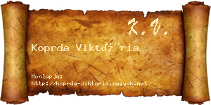 Koprda Viktória névjegykártya